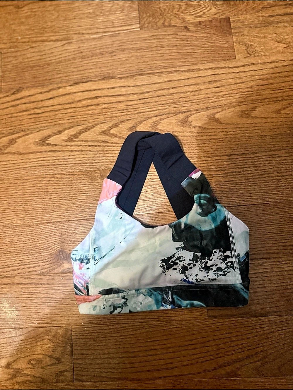 lululemon Wild Twist Bra Abstract Print Top Size 2